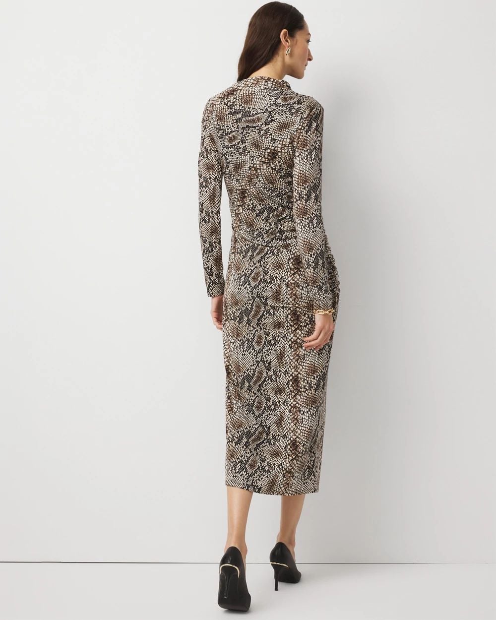 Asymmetrical Mockneck Bodycon Dress