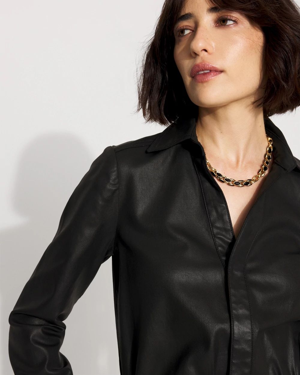 Belted Coated Denim Dress