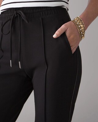 High-Rise Stretch Crepe Ankle Pants