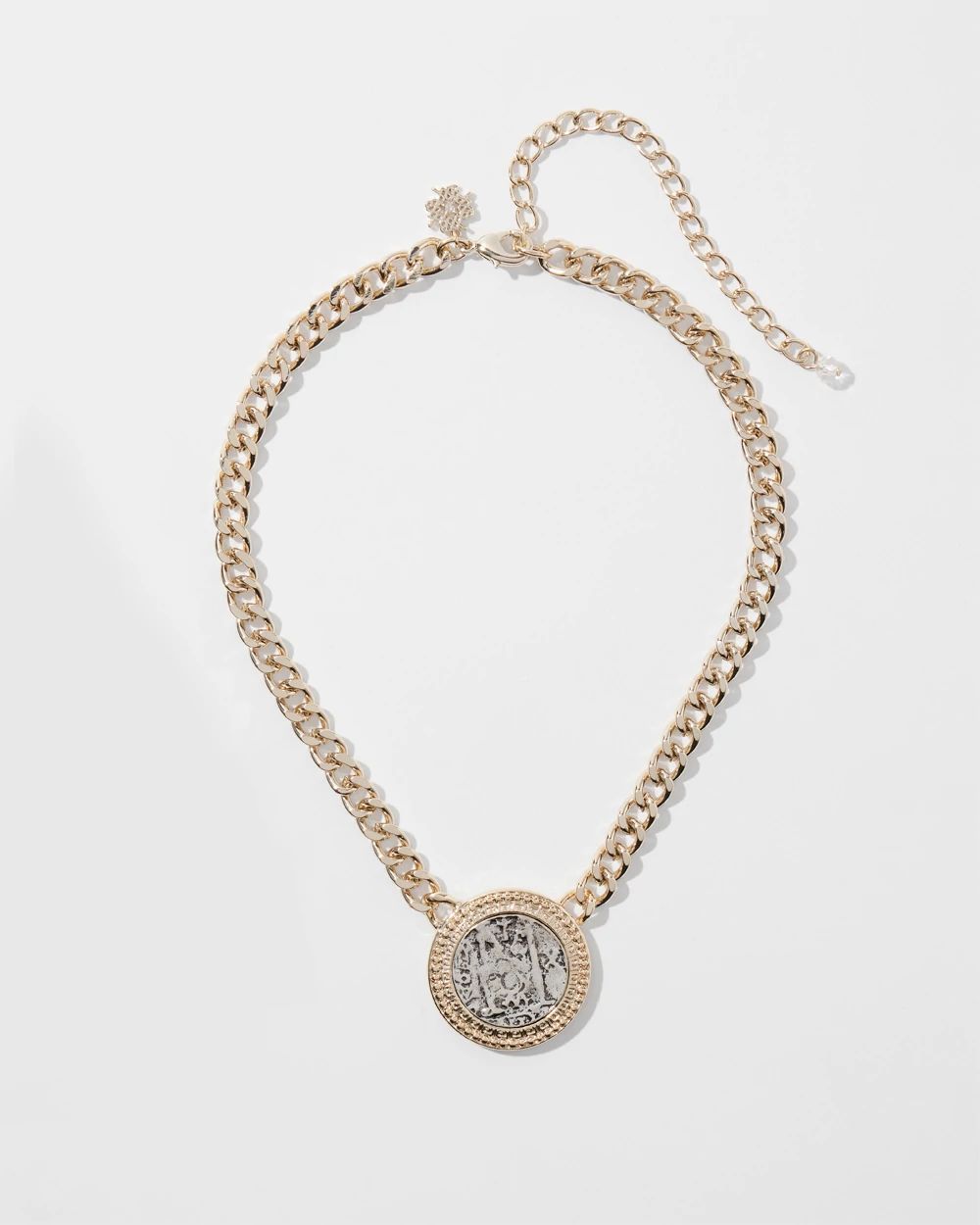 Mixed-Metal Coin Short Necklace