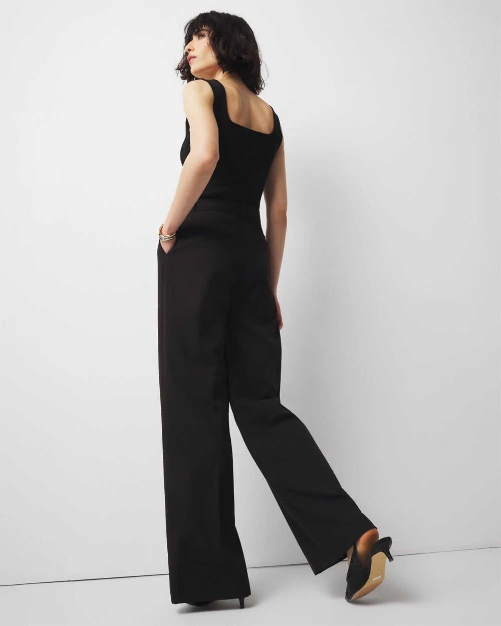 Pleated Wide Leg Pants