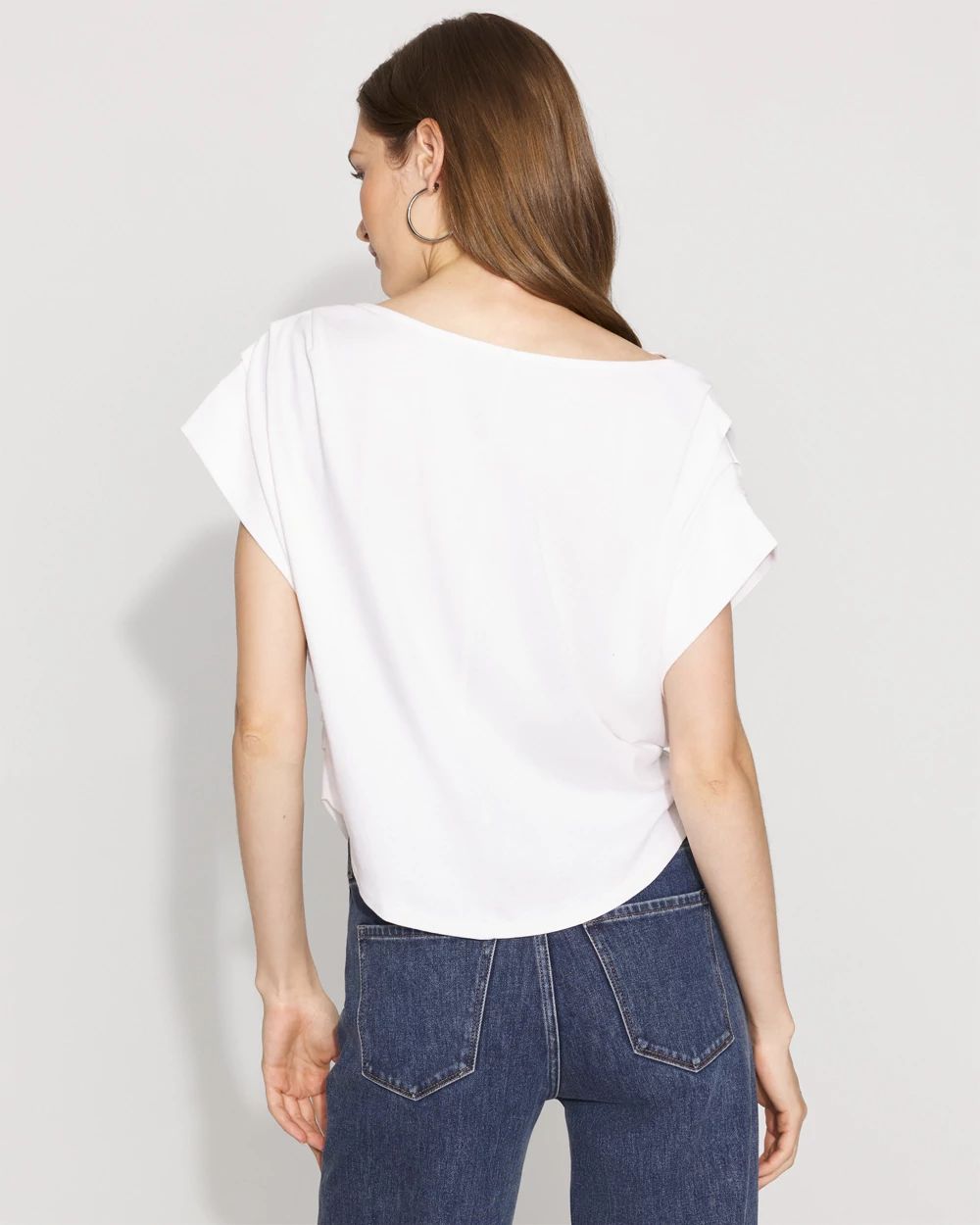 Pleated Cap Sleeve Tee