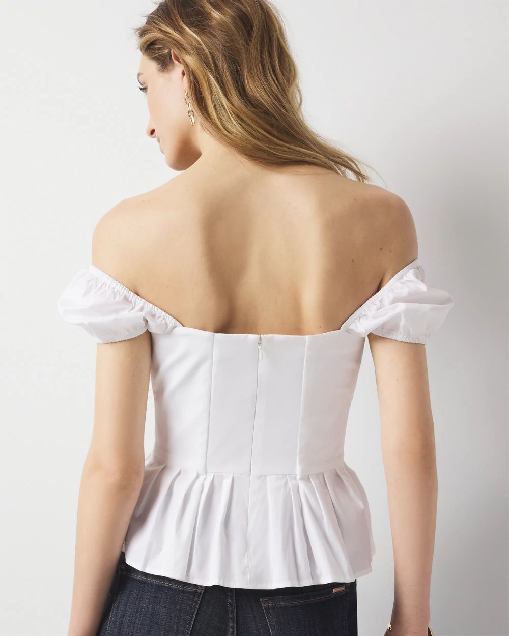 Poplin Peplum Bustier