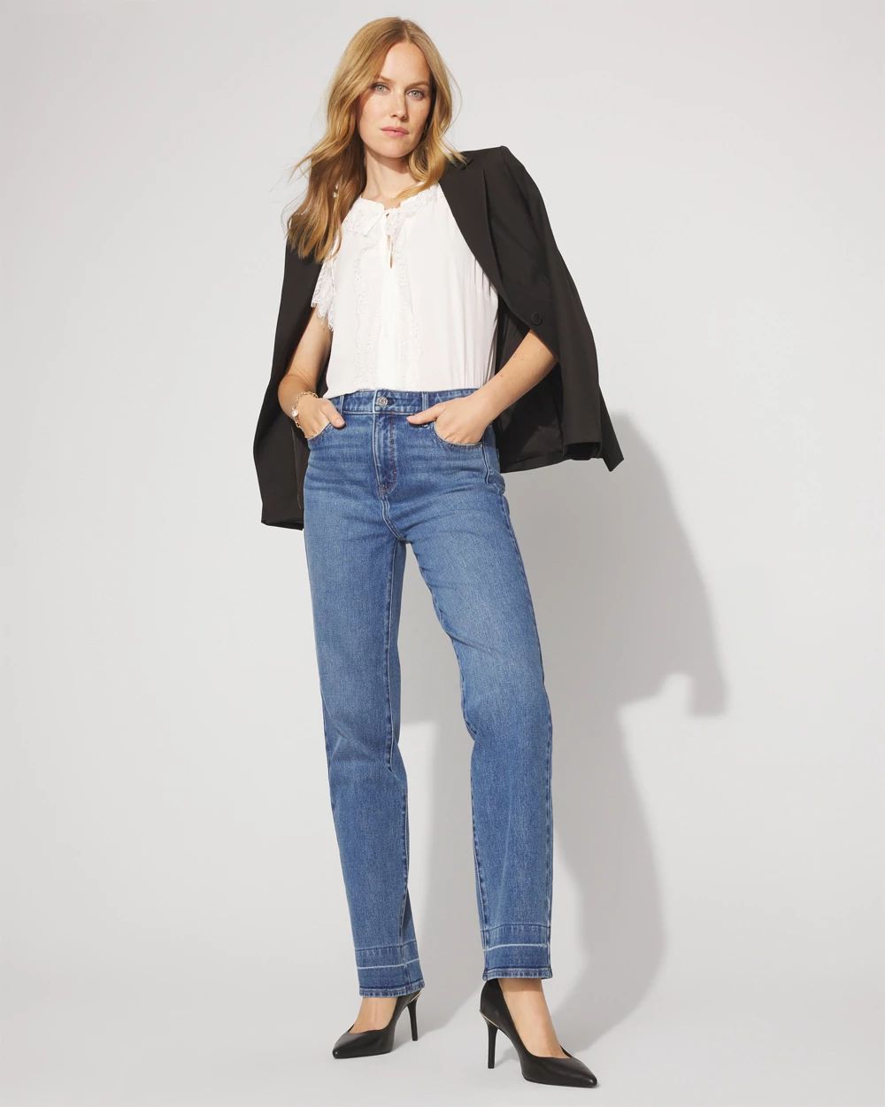 Lace Trim Flutter-Sleeve Shell