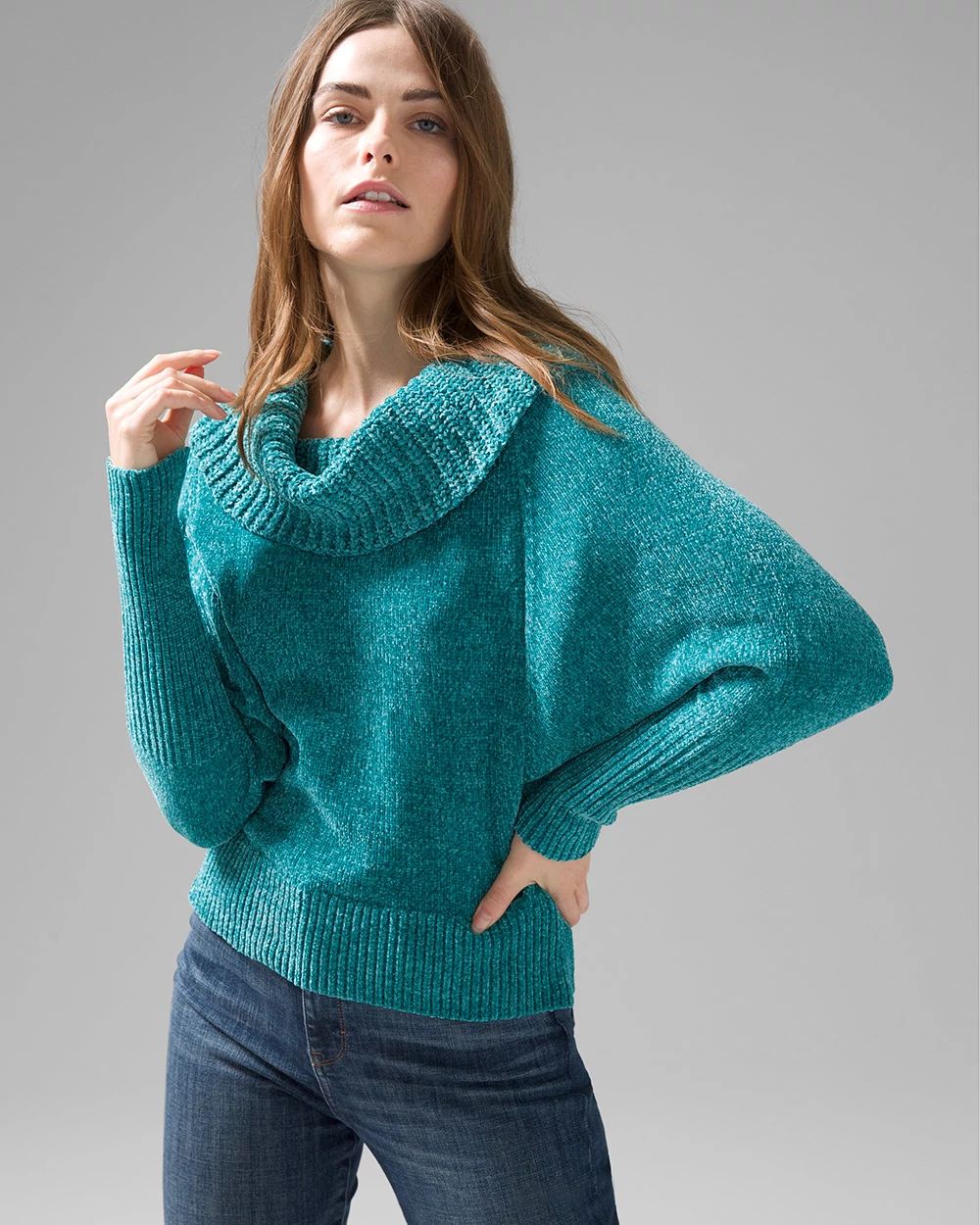 Cowl Neck Chenille Sweater