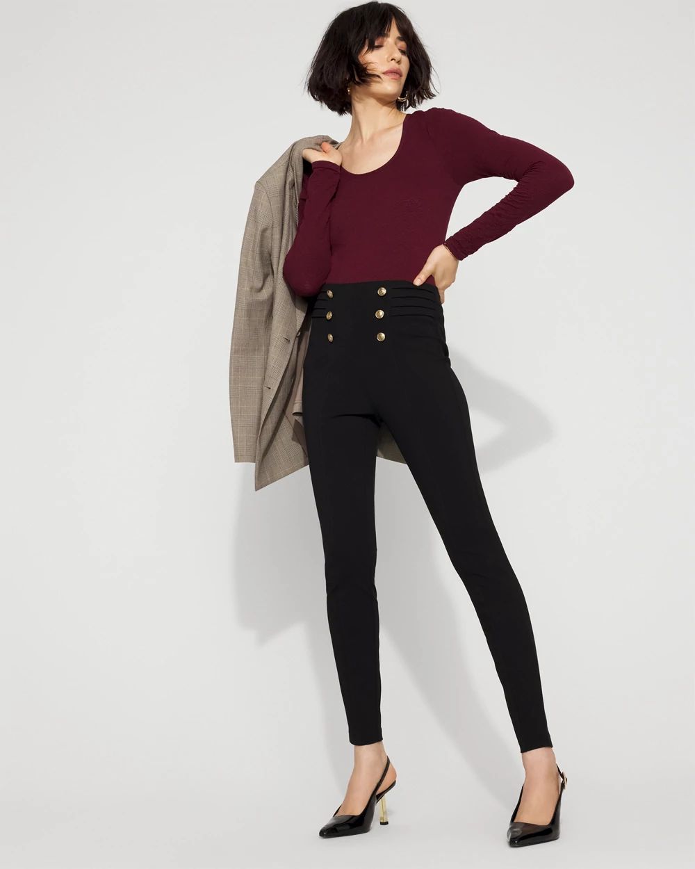 WHBM FORME™ Seamless Jacquard Scoop Neck Tee