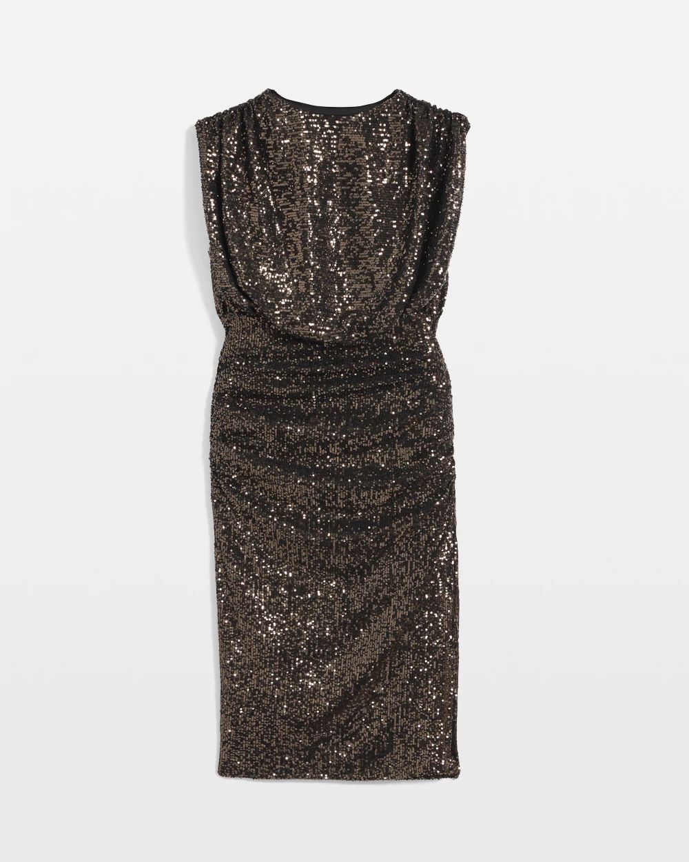 Sequin Ruched Midi Dress