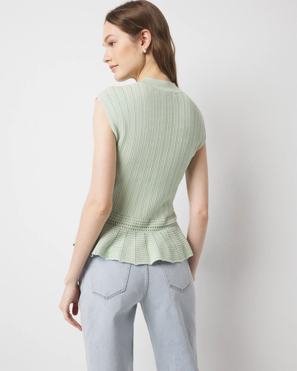 Mock Neck Peplum Sweater
