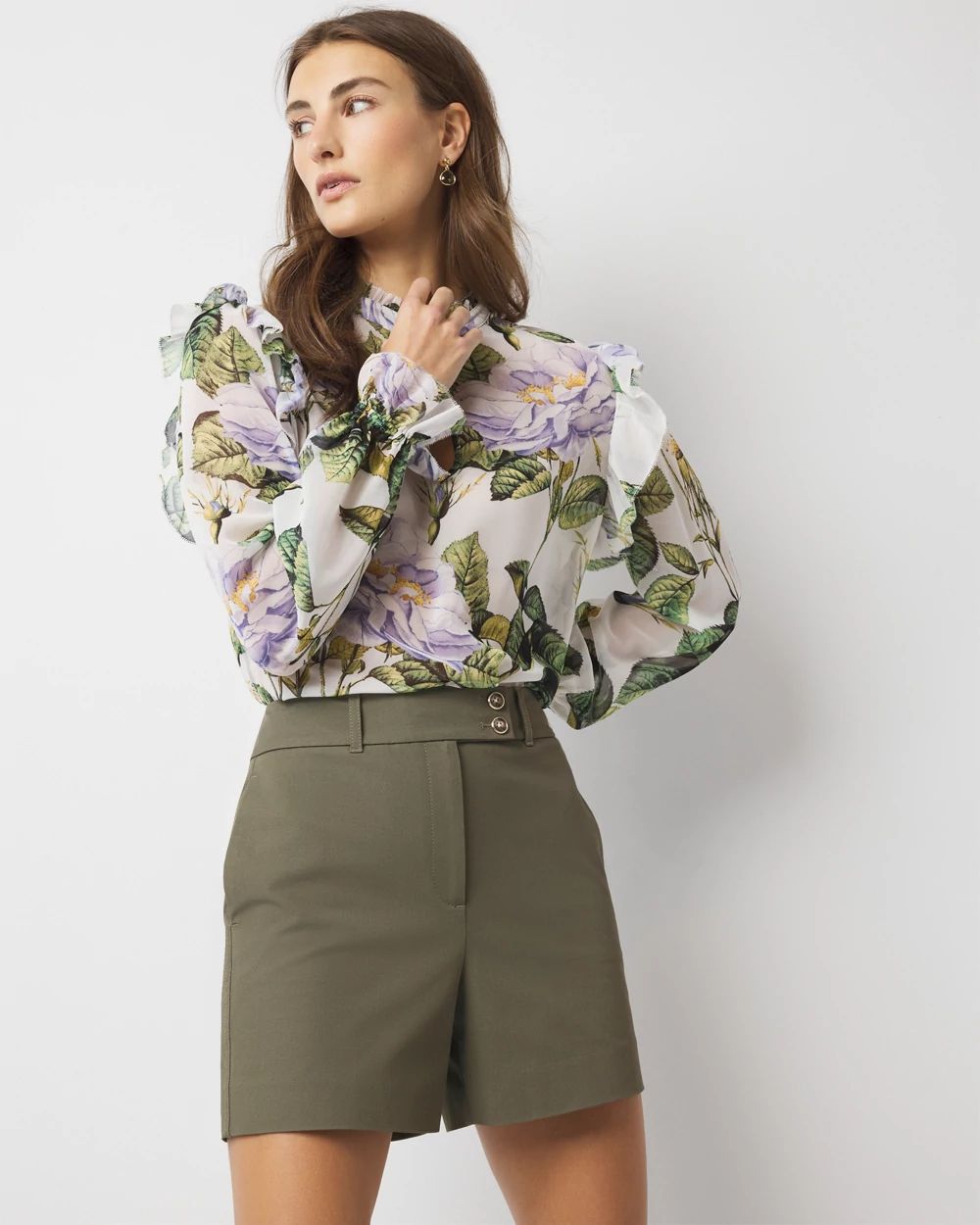 Petite High-Rise Extended Tab Short