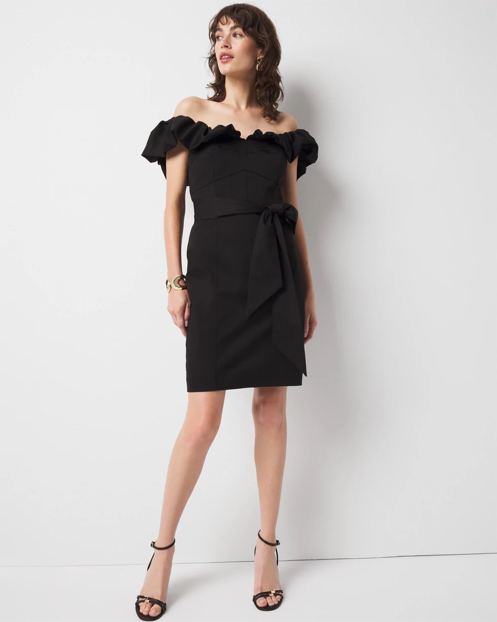 Off-the-Shoulder Poplin Mini Dress