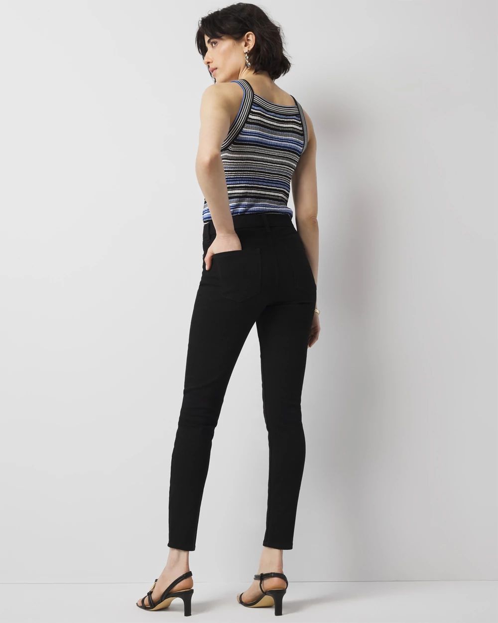 High-Rise Sculpt Black Skinny Jeans click to view larger image.