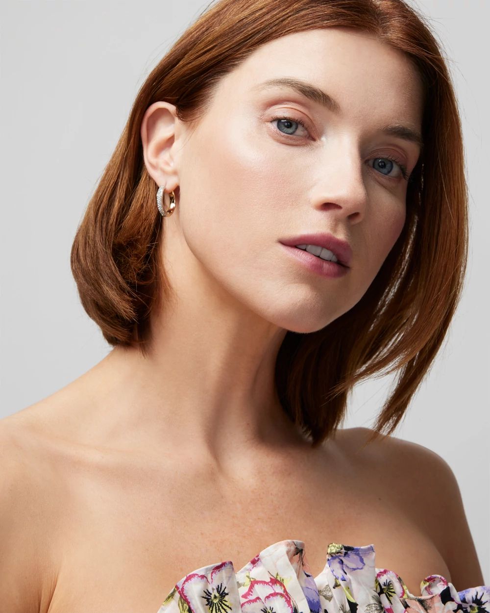 Reversible Small Pave Hoop Earrings