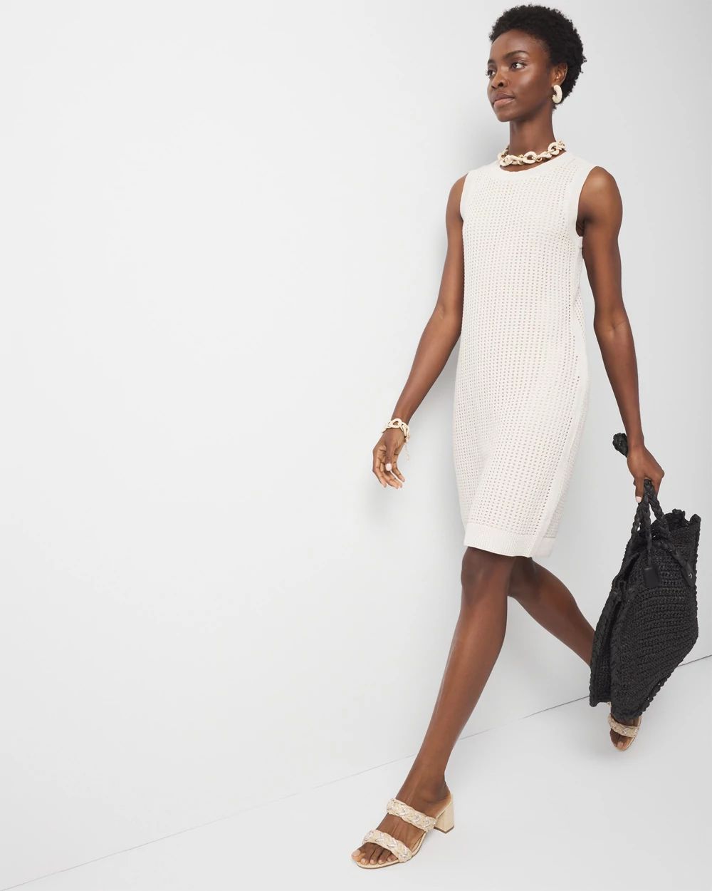 Sequin Crochet Mini Dress