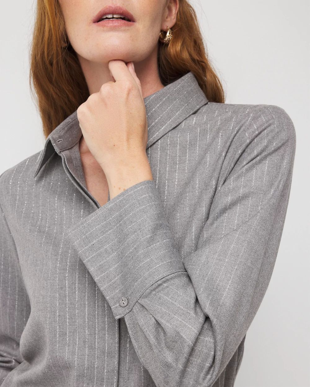 Pinstripe Tuxedo Cuff Shirt