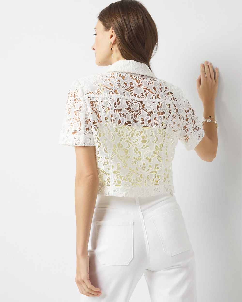 Short-Sleeve Lace Jacket