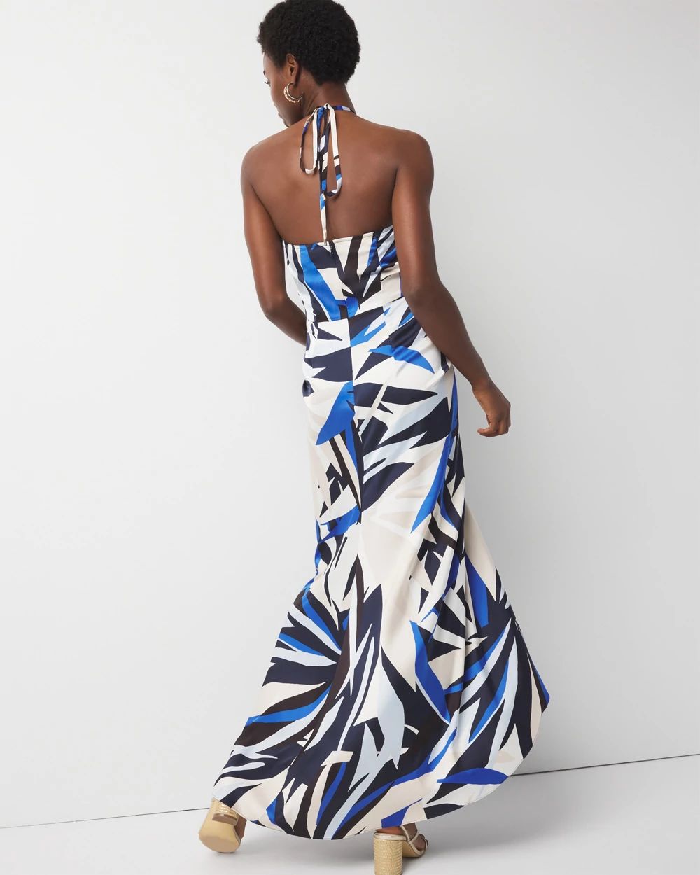 Satin Halter Maxi Dress