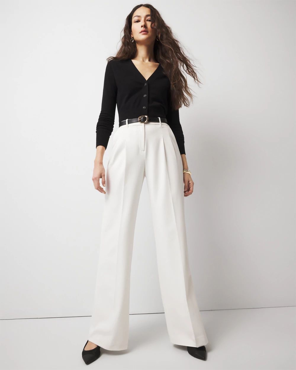 Pleated Wide Leg Pants