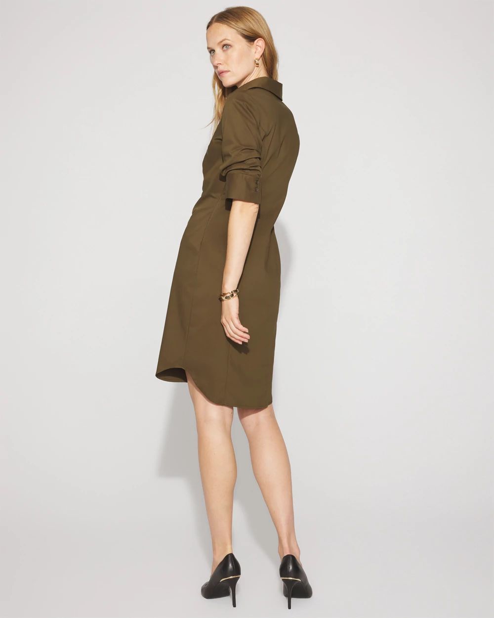 Ruched Shirt Dress