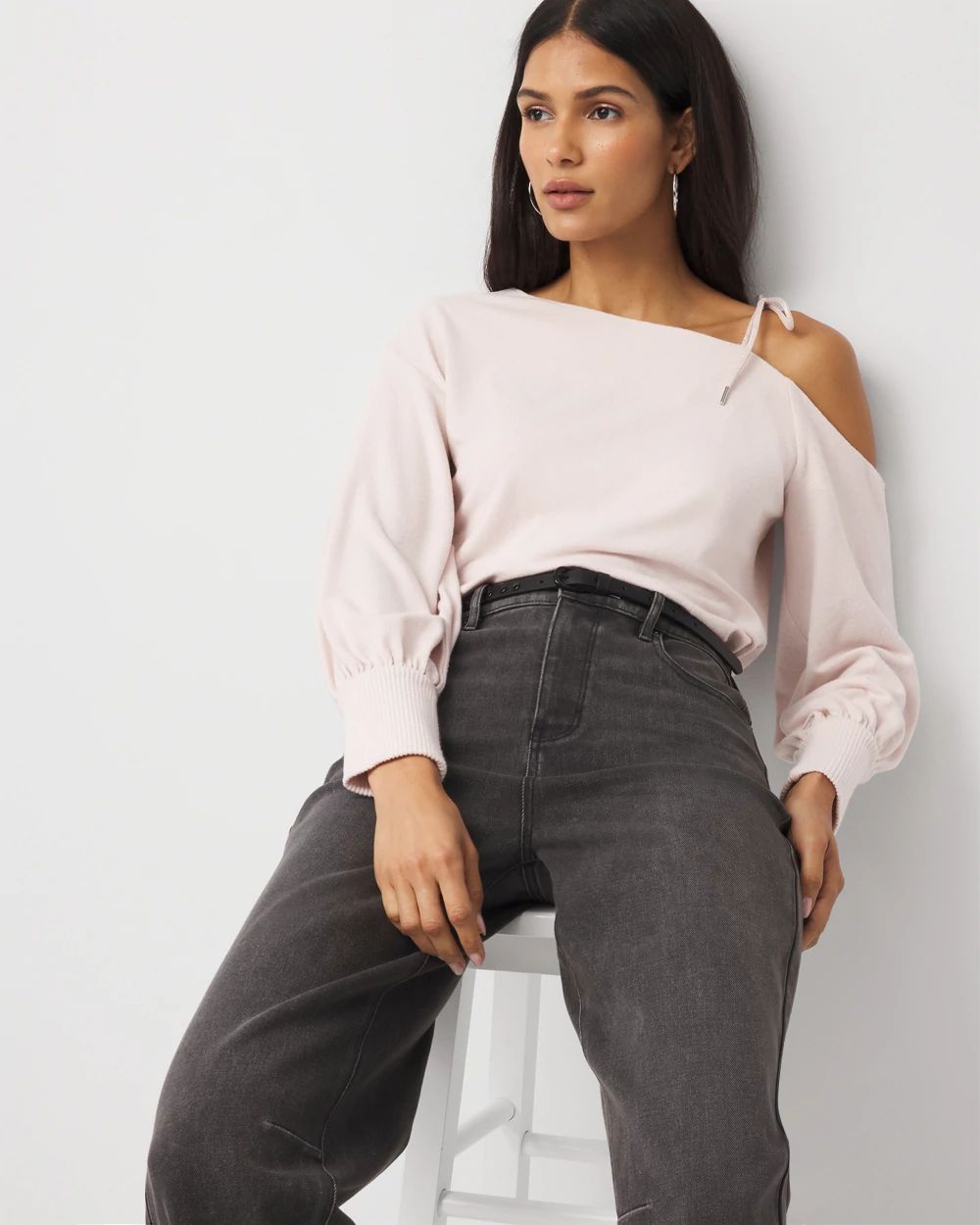 Tie-Detail Bell Sleeve Top