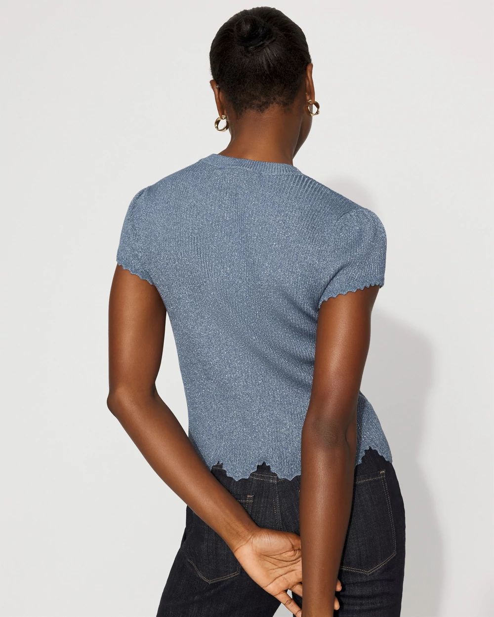 Scalloped Shimmer Sweater