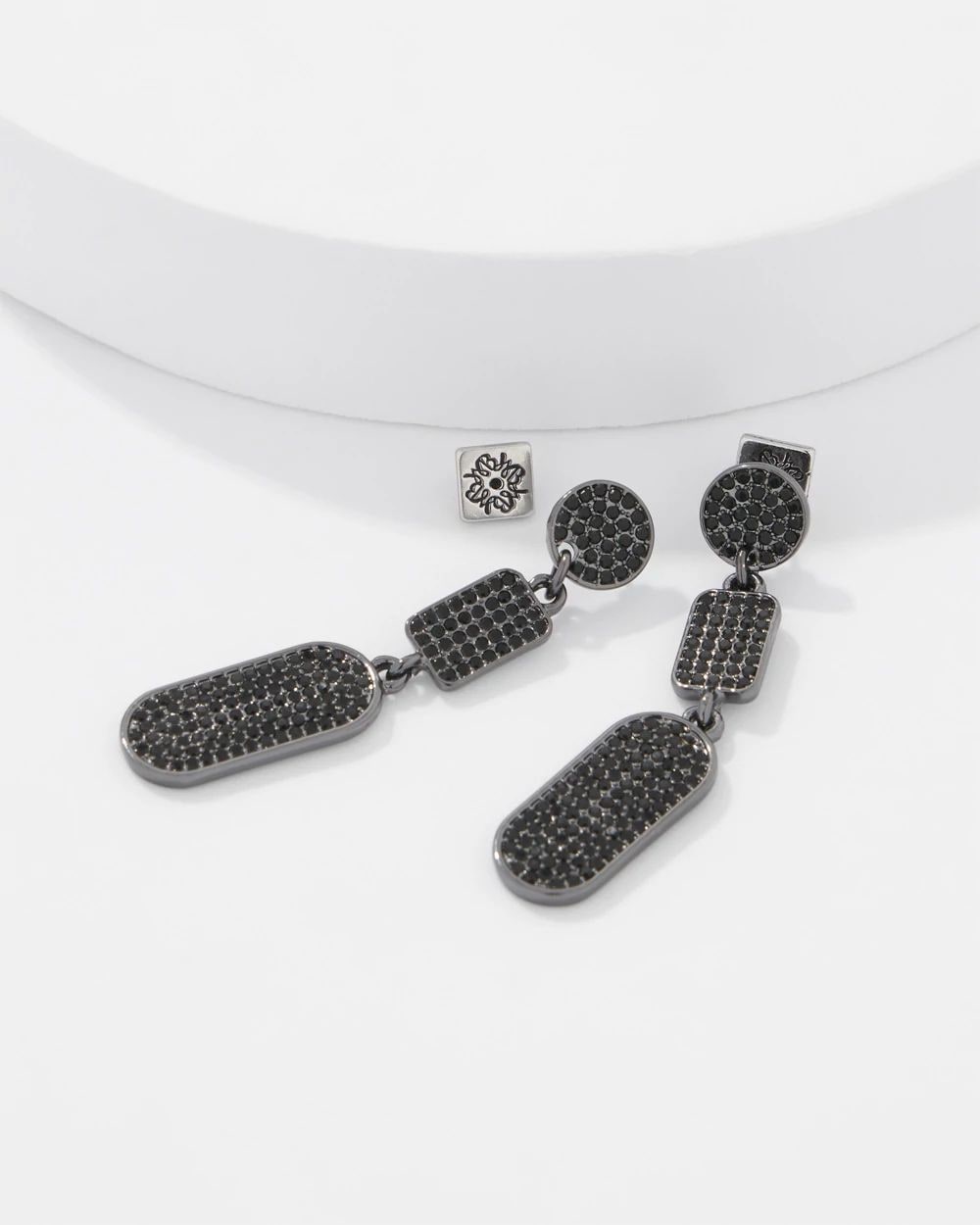 Hematite + Pavé Earrings