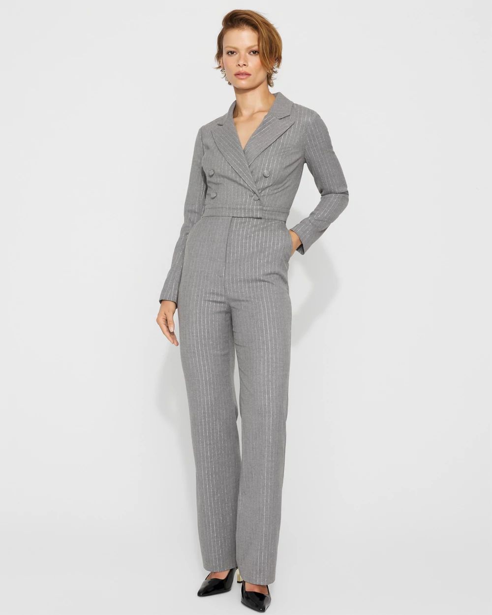 Long Sleeve Double-Breasted Jumpsuit