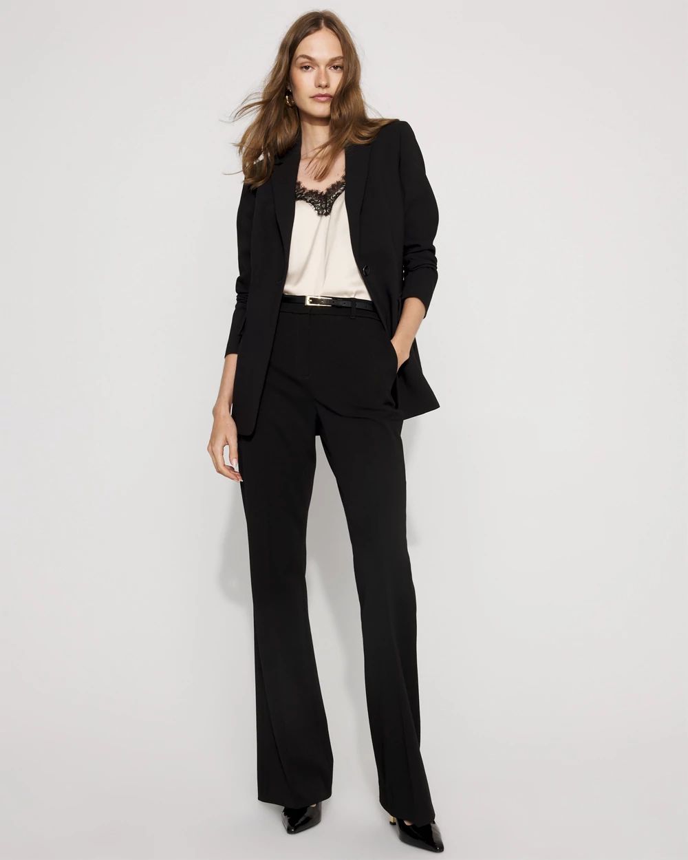 Petite Belted One-Button Blazer