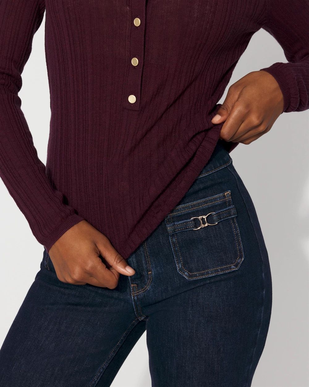 Ribbed Henley Sweater