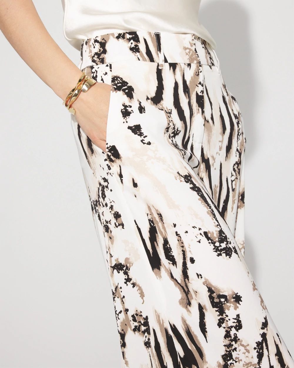 Animal Print Wide-Leg Pant