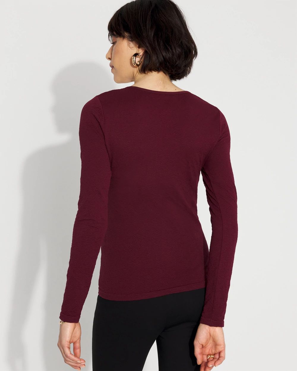 WHBM FORME™ Seamless Jacquard Scoop Neck Tee