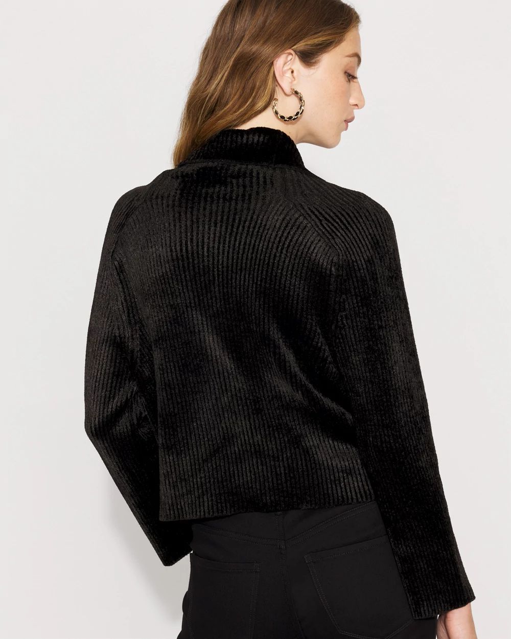 Ribbed Velvet Chenille Cocoon Sweater
