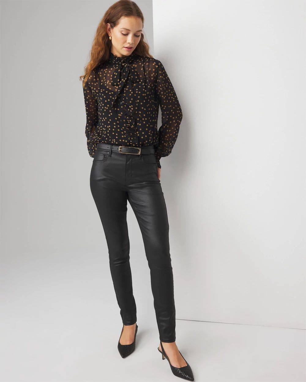 High-Rise Coated Skinny Jeans