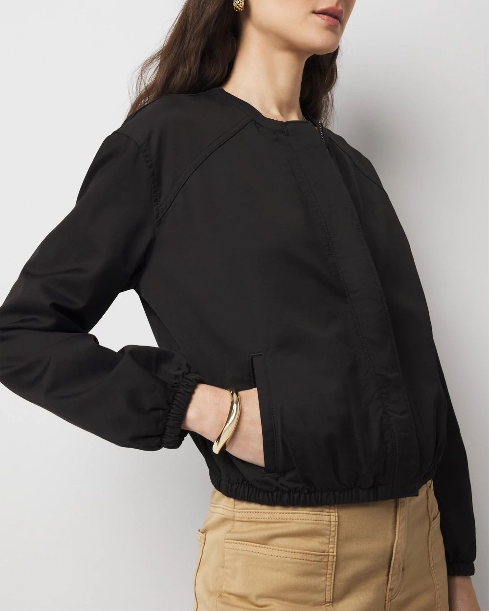 Washed Satin Bomber Jacket