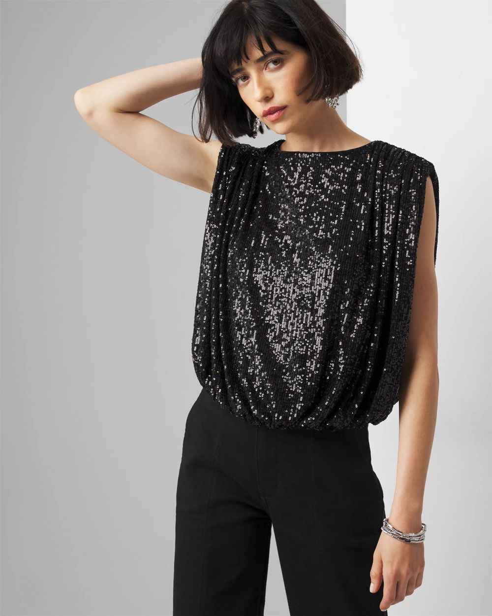 High Neck Embellished Top