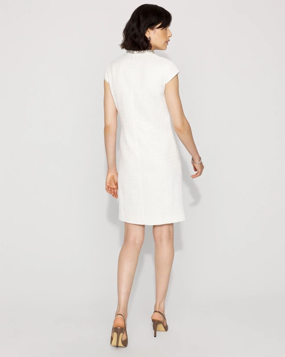 Embellished Tweed Mini Dress