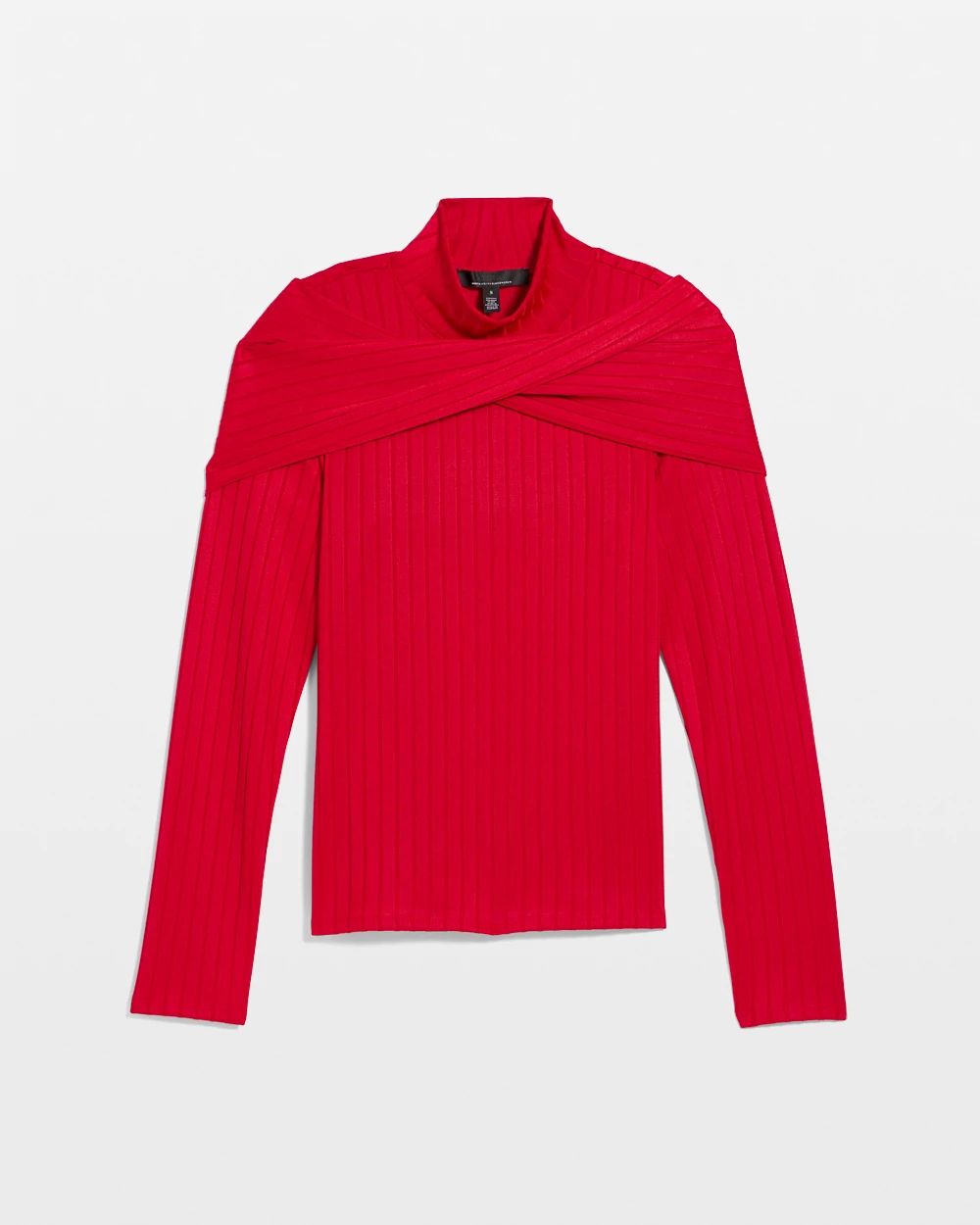 Convertible Mockneck Rib Knit Top