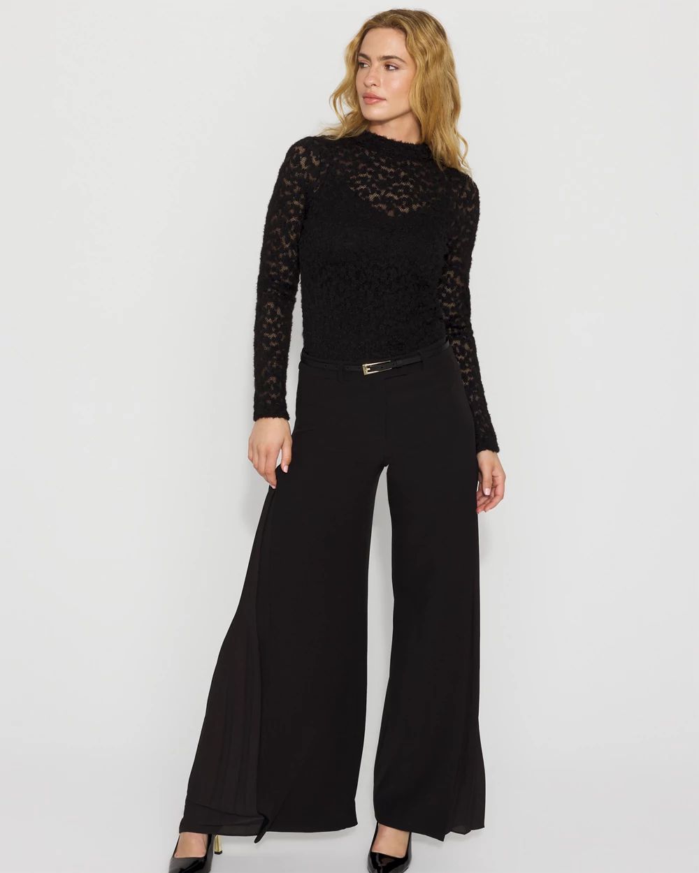 Textured Lace Mockneck Top