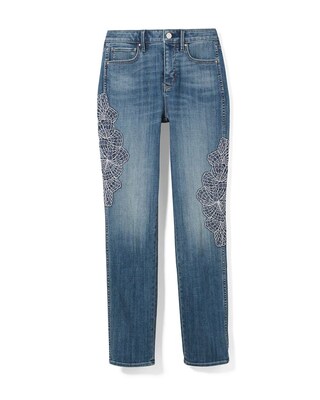 High-Rise Everyday Soft Denim™ Embroidered Straight Jeans