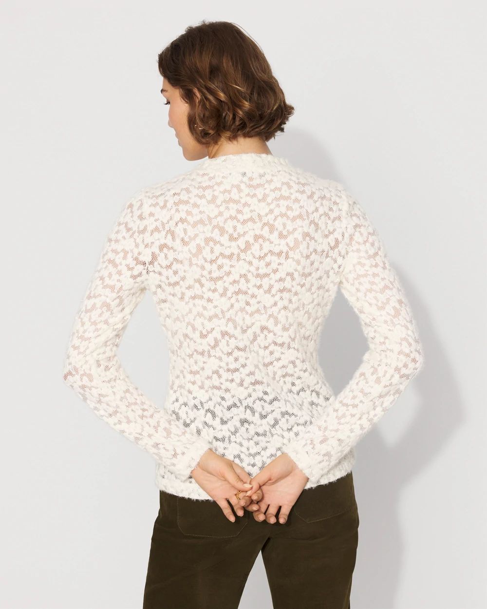 Textured Lace Mockneck Top