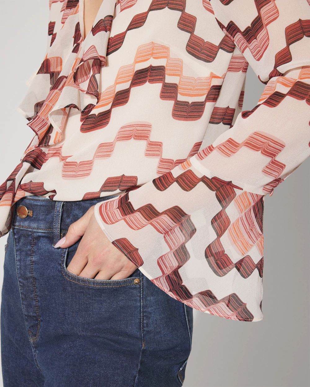 V-Neck Ruffle Blouse