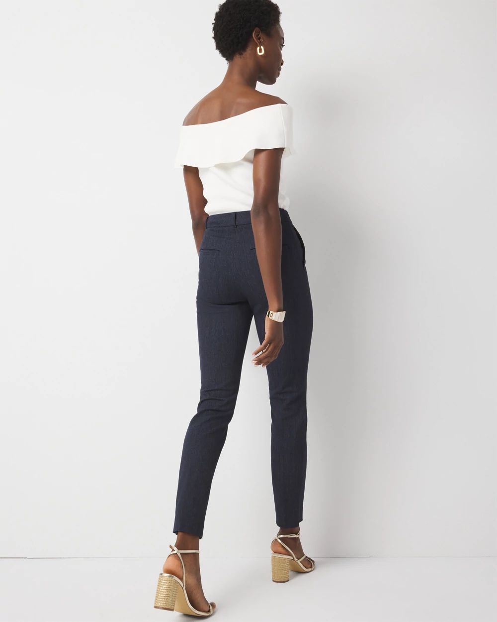 Elle Slim Denim-Look Ankle Pant