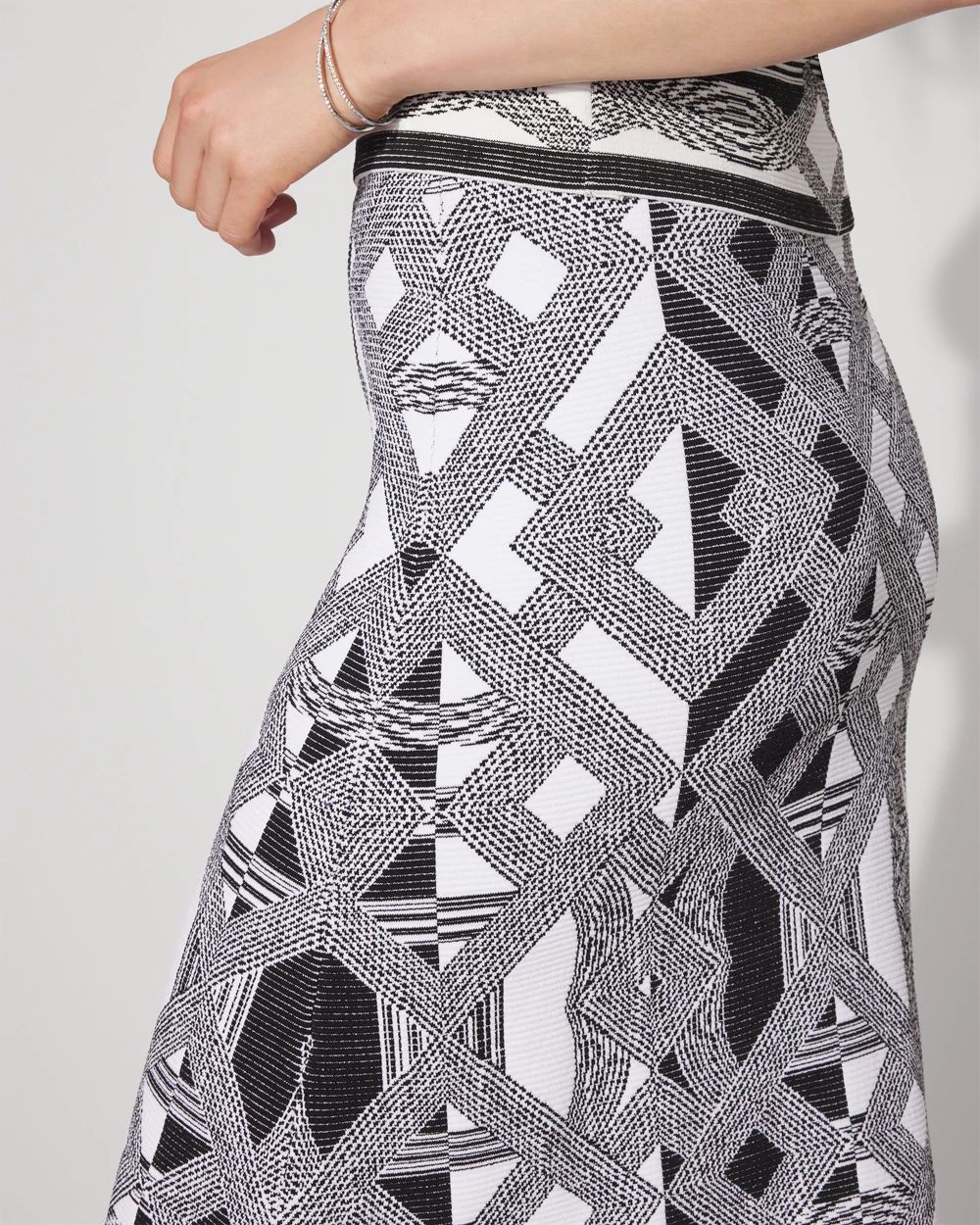 Geometric Jacquard Sweater Skirt