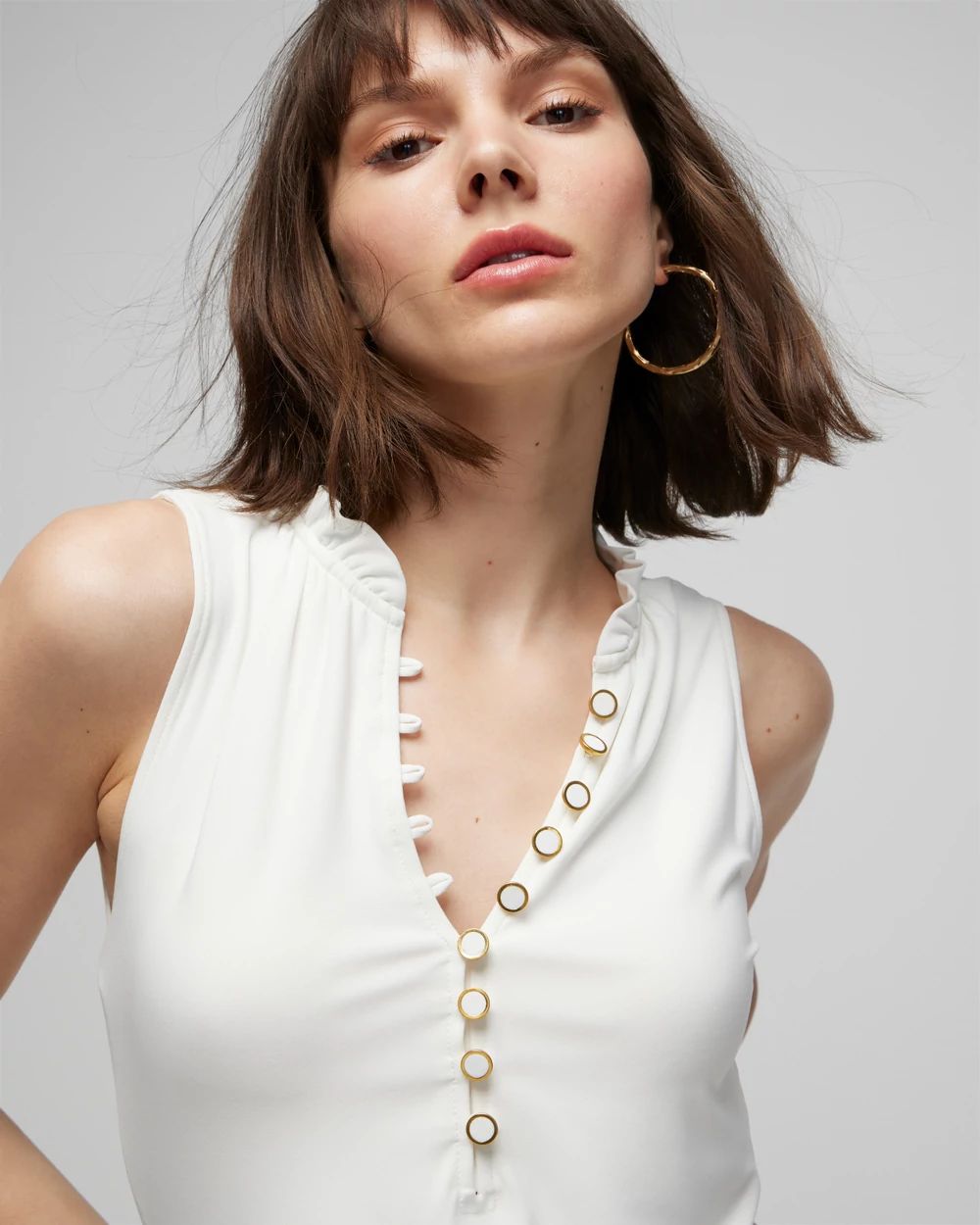 Matte Jersey Button-Front Tank