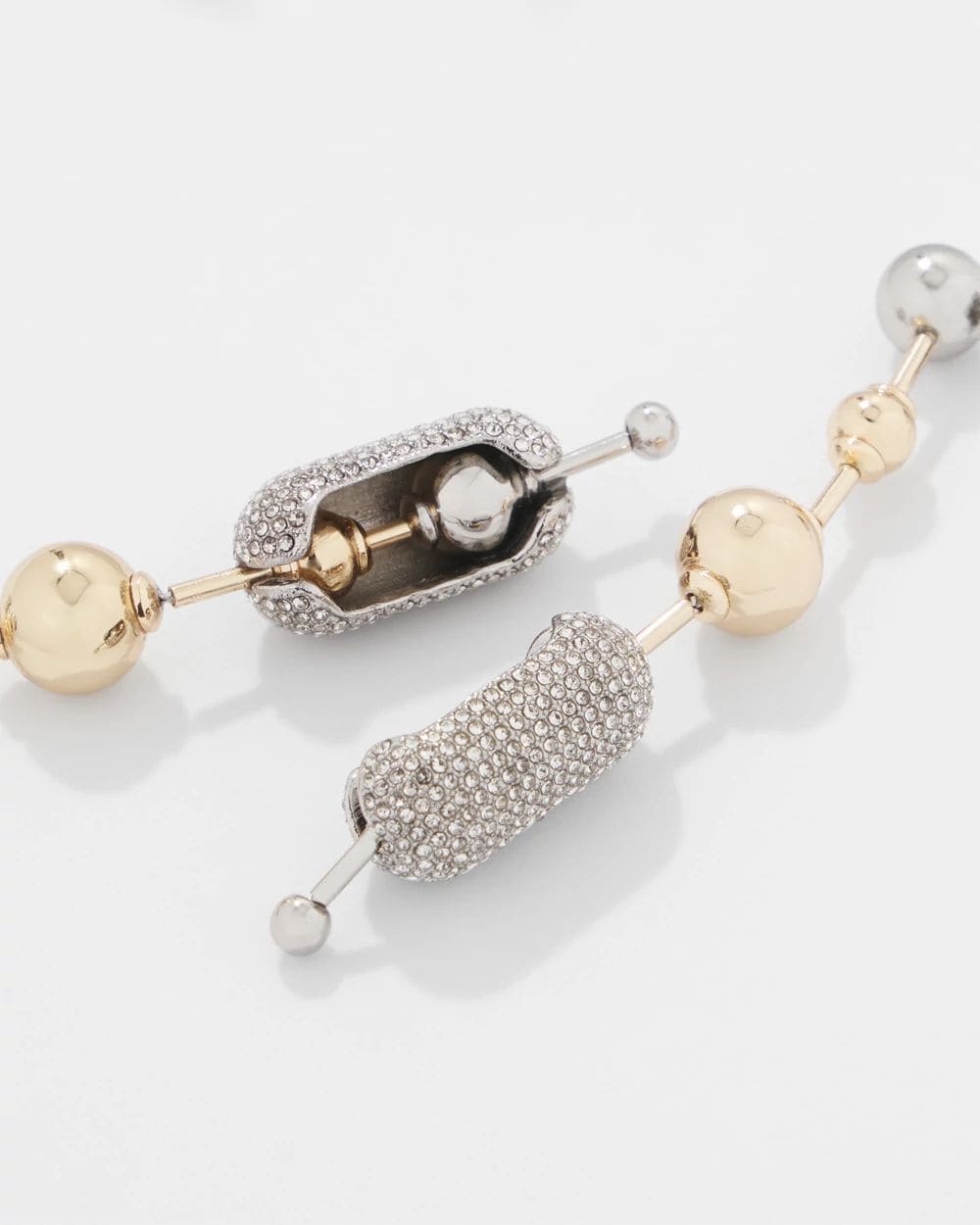 Ball Chain + Pavé Earrings