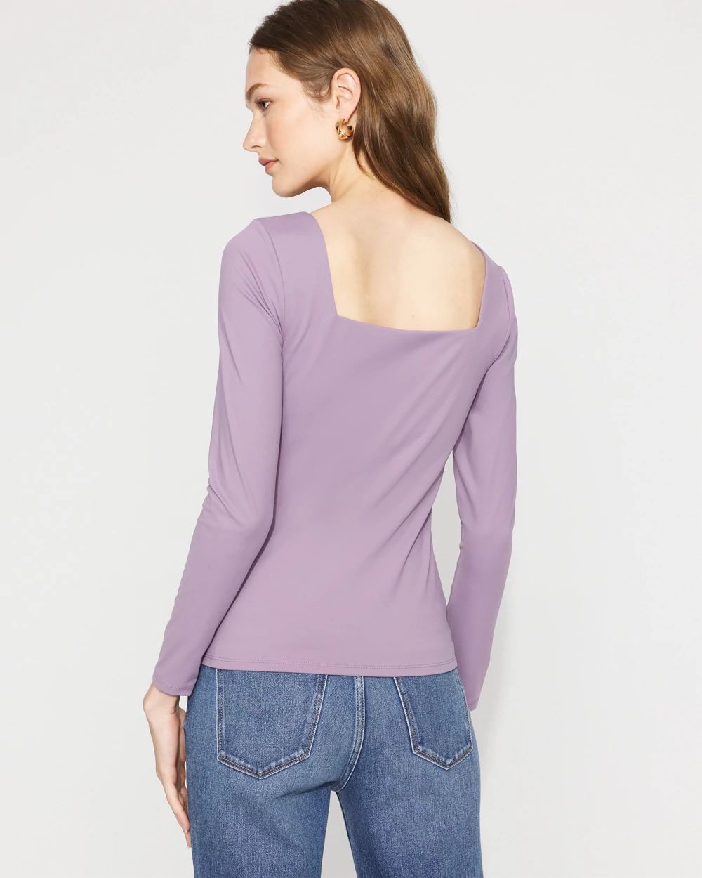 WHBM FORME™ All Ways Stretch Square Neck Long-Sleeve Tee