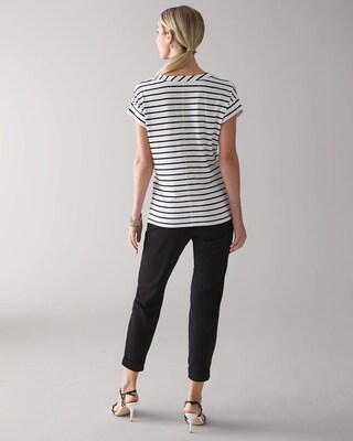 High-Rise Stretch Crepe Ankle Pants