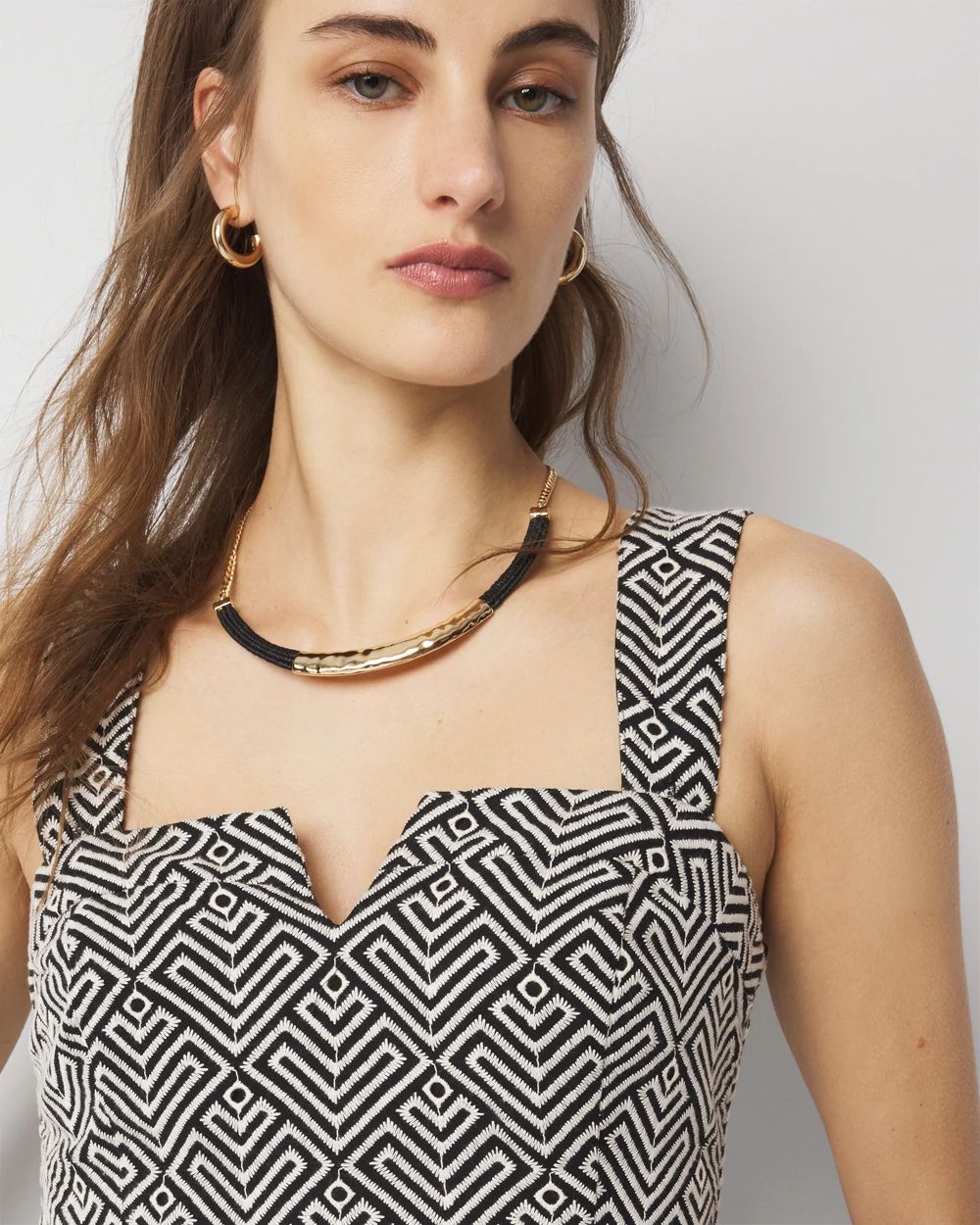 Geometric Embroidered Top