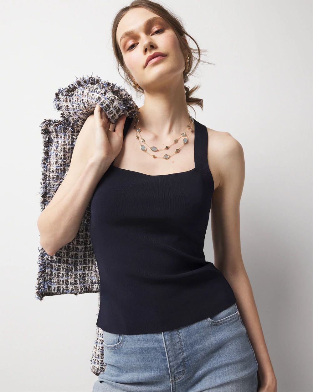 WHBM FORME™ Sculpt Stretch Sweater Halter Top