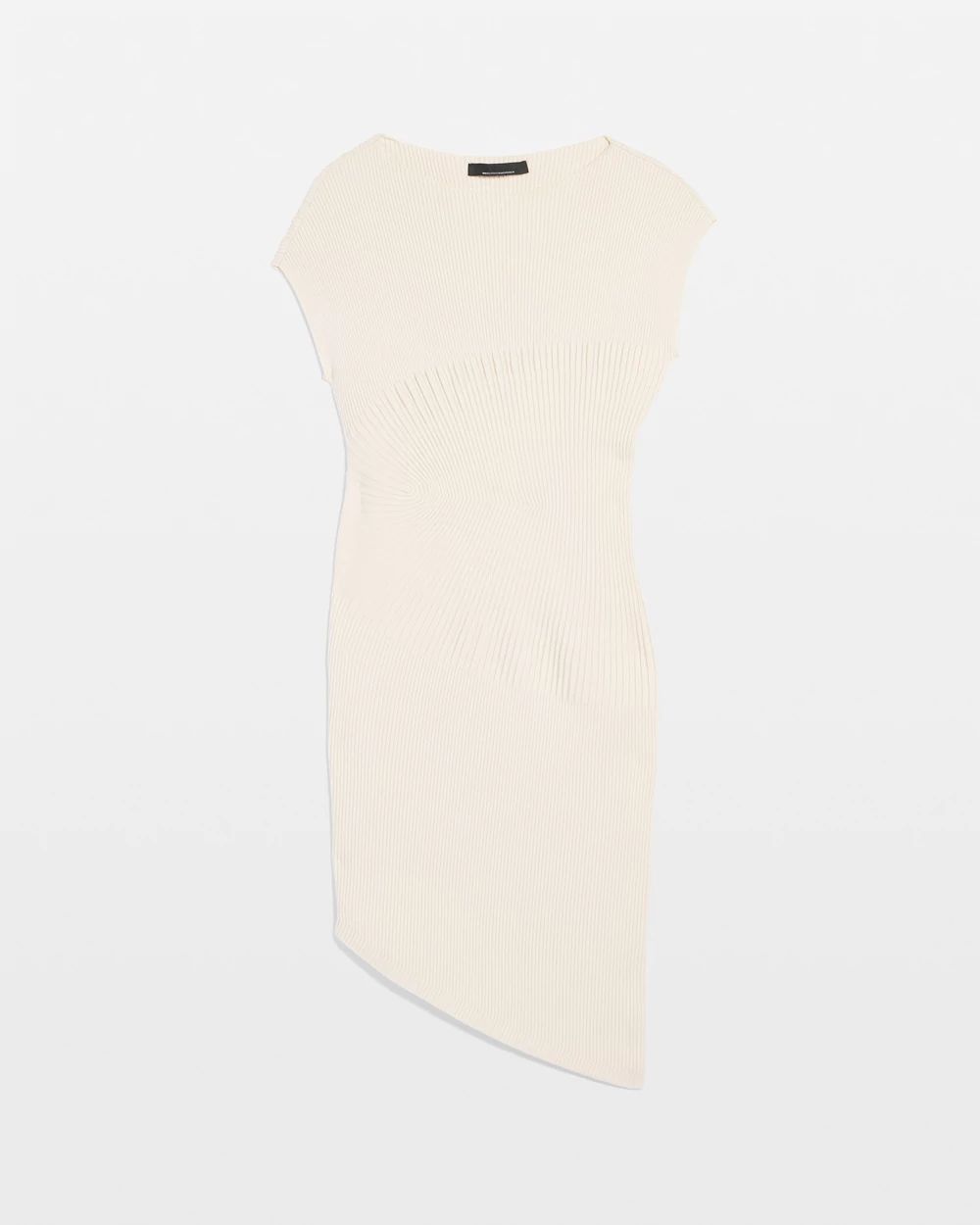 Petite Asymmetric Ribbed Sweater Dress