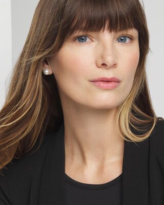 Glass Pearl Stud Earrings